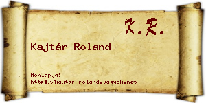 Kajtár Roland névjegykártya